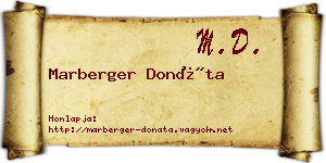 Marberger Donáta névjegykártya
